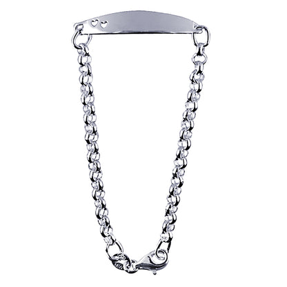 Belcher Child ID with 2 Cut out Hearts Bracelet