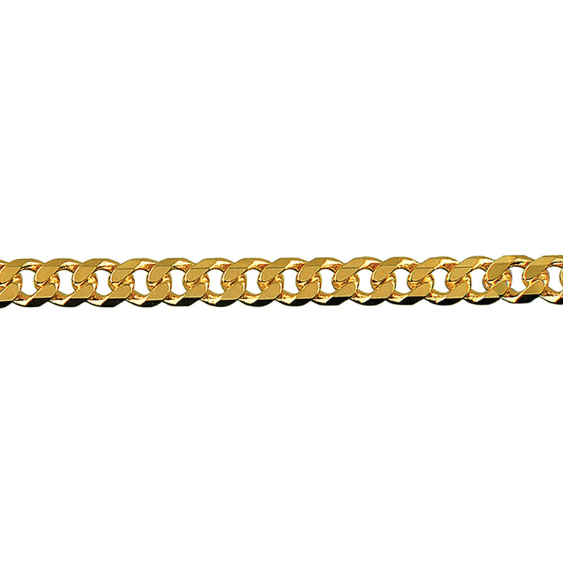Bevelled Curb Diamond Cut Chain 3.60mm — Yellow Gold
