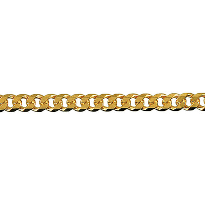 Bevelled Curb Diamond Cut Chain 3.60mm — Yellow Gold