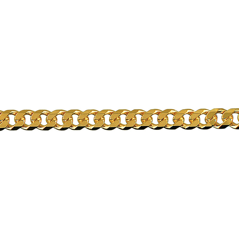 Bevelled Curb Diamond Cut Chain 3.60mm — Gold Plated
