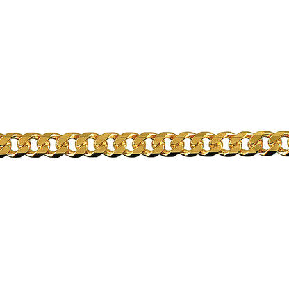 Bevelled Curb Diamond Cut Chain 3.60mm — Gold Plated