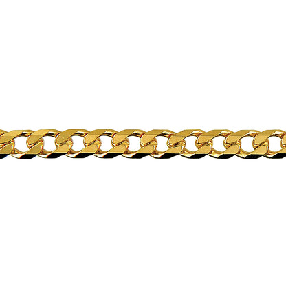 Bevelled Curb Diamond Cut Chain 4.60mm — Yellow Gold
