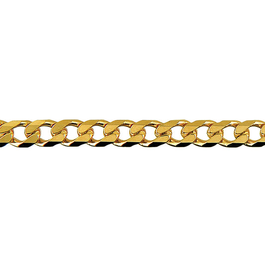 Bevelled Curb Diamond Cut Chain 4.60mm — Yellow Gold