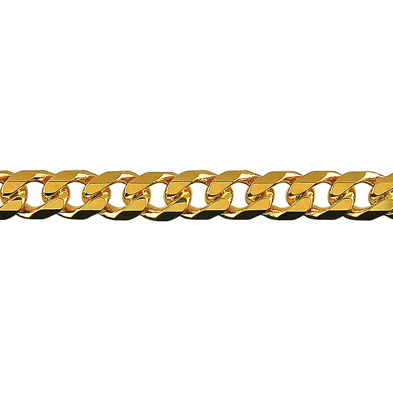 Bevelled Curb Diamond Cut Chain 5.40mm — Yellow Gold