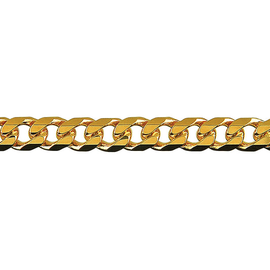 Bevelled Curb Diamond Cut Chain 5.40mm — Yellow Gold