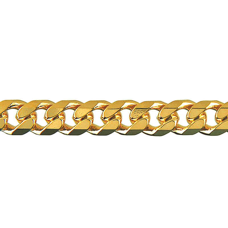 Bevelled Curb Diamond Cut Chain 6.20mm — Yellow Gold