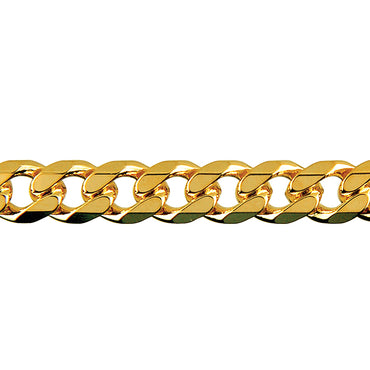 Bevelled Curb Diamond Cut Chain 6.90mm — Yellow Gold