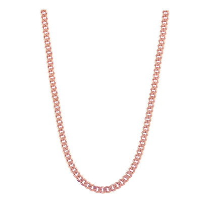 Bevelled Curb Diamond Cut Chain 2.10mm — Rose Gold