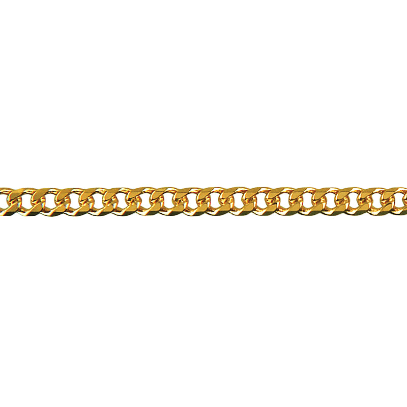 Bevelled Curb Diamond Cut Chain 3.0mm — Yellow Gold