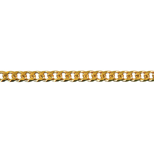 Bevelled Curb Diamond Cut Chain 3.0mm — Yellow Gold