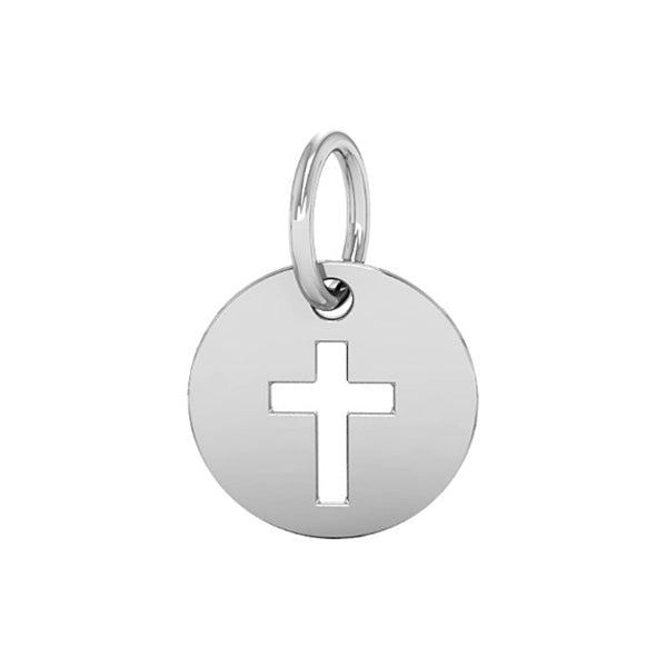 Interchangeable Round Cut Out Cross Drop Charm