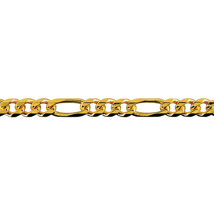 Bevelled Figaro Diamond Cut Chain 5.40mm — Yellow Gold