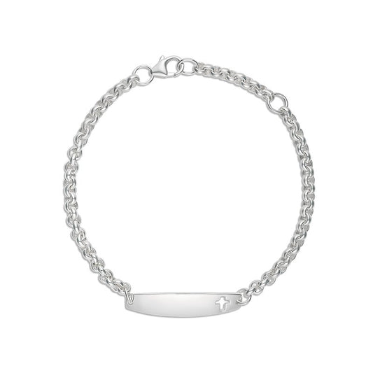 Billy Belcher Bracelet with Cutout Cross on ID Silver