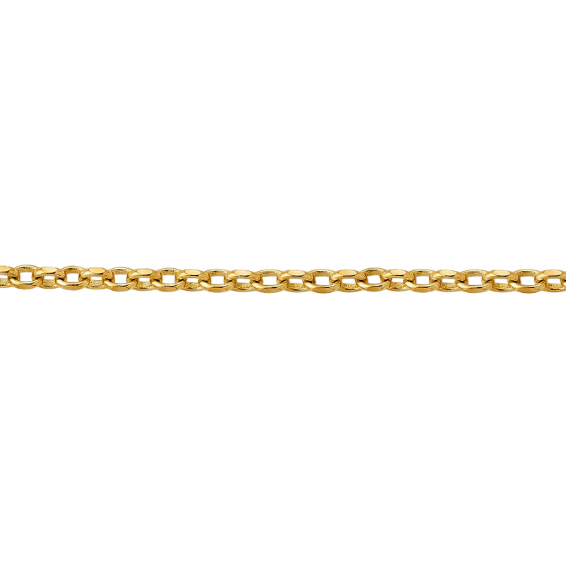 Oval Belcher Diamond Cut Chain 2.40mm — Yellow Gold