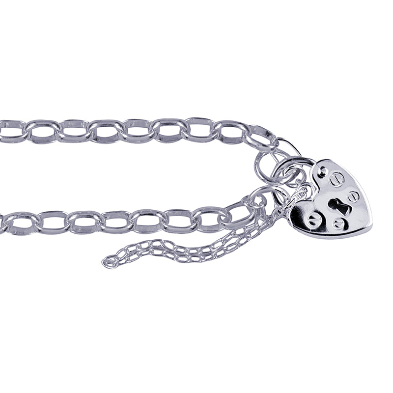 Oval Belcher Plain Padlock Bracelet