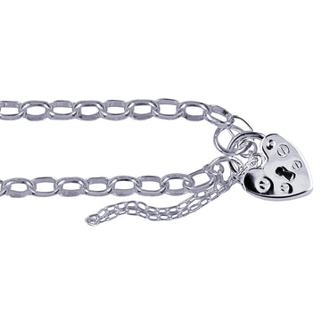Oval Belcher Plain Padlock Bracelet
