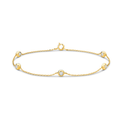 Two-sided Diamond Bezel Bracelet 9KT 1.44g/18KT 1.93g 0.15ct GH/SI