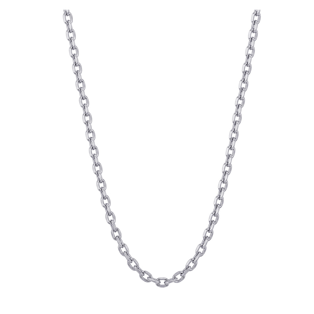 Diamond Cut Cable Chain 1.40mm — White Gold