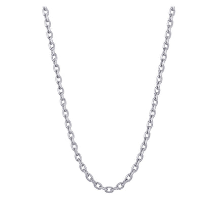 Diamond Cut Cable Chain 1.40mm — White Gold