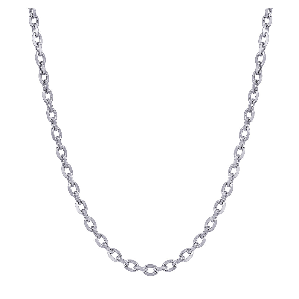 Diamond Cut Cable Chain 1.70mm — White Gold