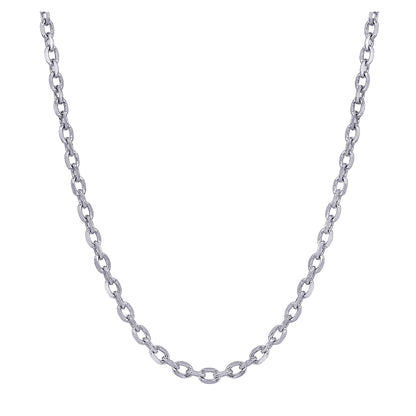 Diamond Cut Cable Chain 1.70mm — White Gold