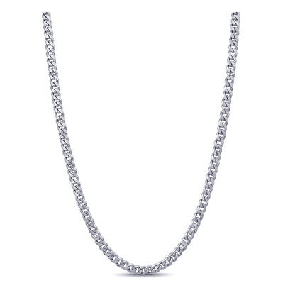 Diamond Cut Curb Chain 1.50mm — White Gold
