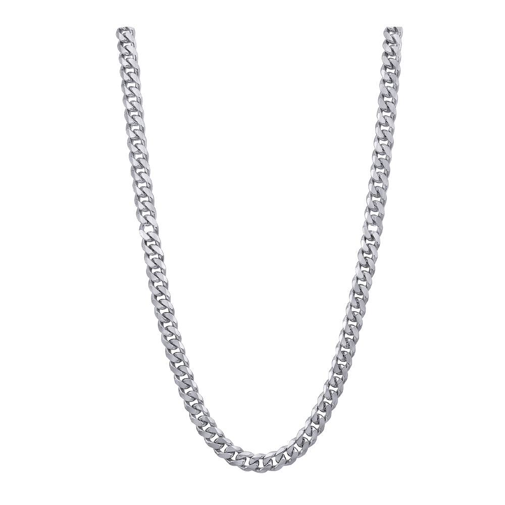 Diamond Cut Curb Chain 1.70mm — White Gold