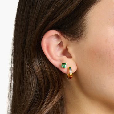 THOMAS SABO Hoop earrings colourful stones pavÃ© gold
