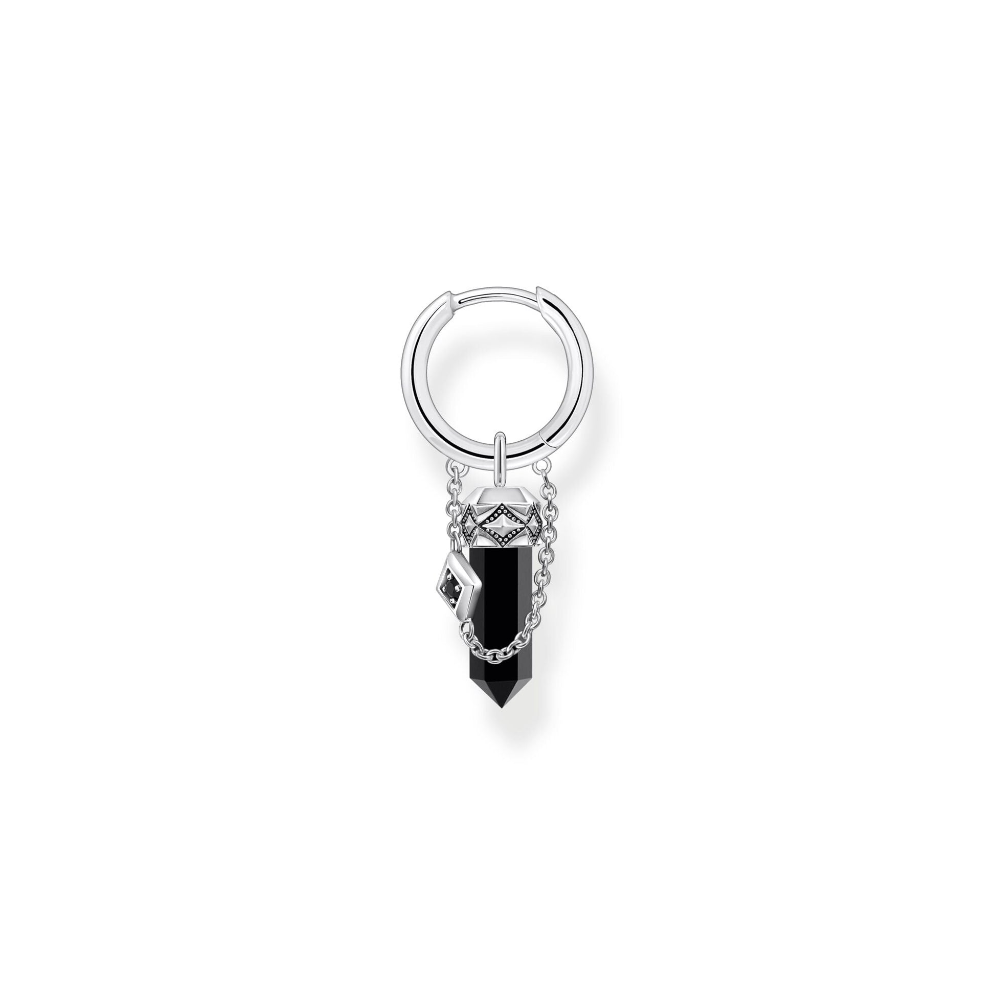 THOMAS SABO Crystal Single Hoop Earring with Black Onyx