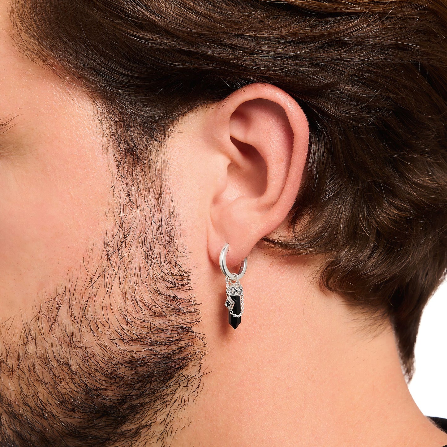 THOMAS SABO Crystal Single Hoop Earring with Black Onyx