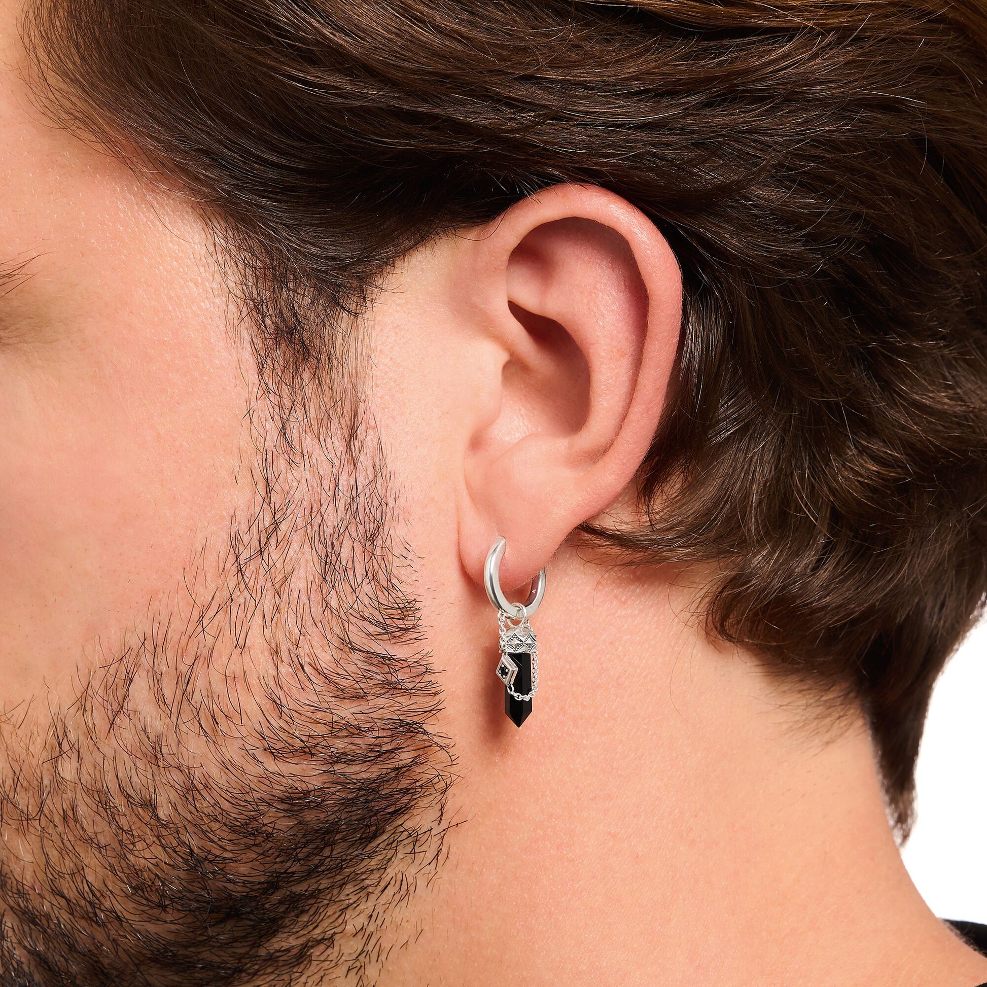 THOMAS SABO Crystal Single Hoop Earring with Black Onyx