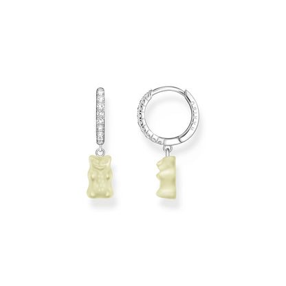 THOMAS SABO Single hoop earring with white goldbears pendant & zirconia