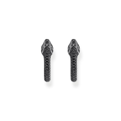 THOMAS SABO Snake hoop earrings with black zirconia