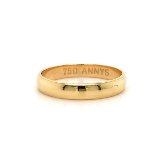 18K YG 3MM HIGH DOME BAND