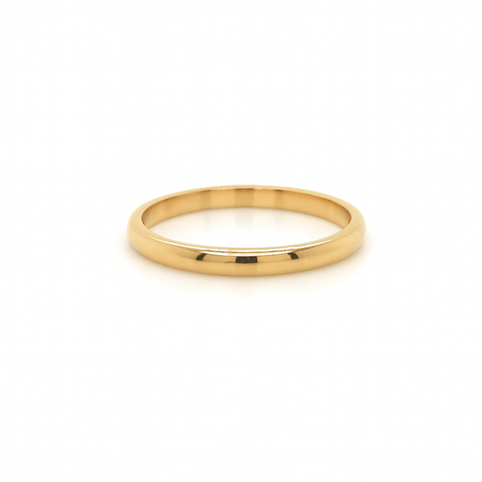 18K YG 2MM 1/2 ROUND BAND