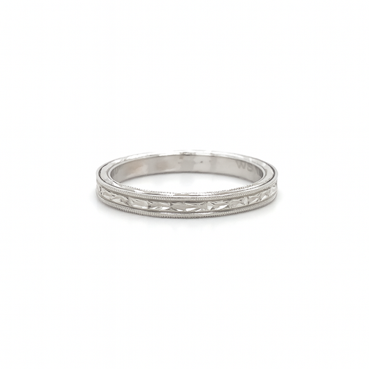 18K WG 2.1MM ENG BAND