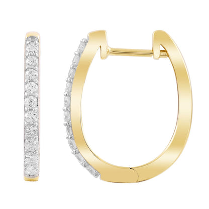 Huggie Earrings with 0.33ct Diamonds in 9K Yellow Gold