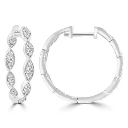Inside Out Hoops with 0.50ct Diamonds in 9K White Gold