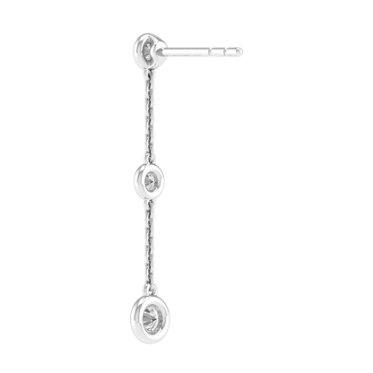 Diamond Chain Earrings with 0.25ct Diamonds in 9K White Gold