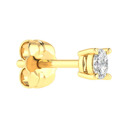 Diamond Stud Earrings with 0.25ct Diamonds in 9K Yellow Gold