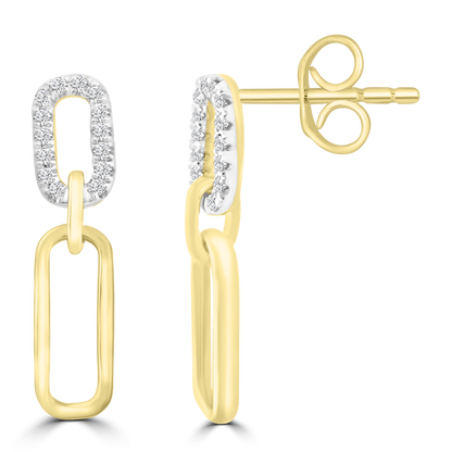 Diamond Earrings with 0.10ct Diamonds in 9K Yellow Gold