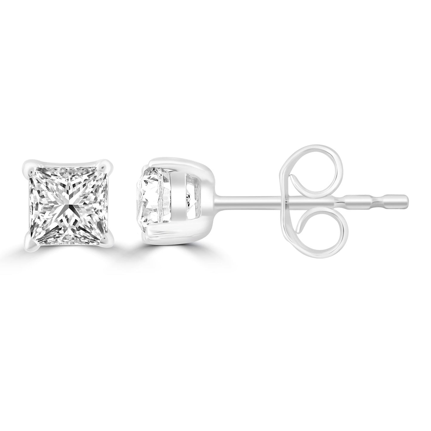 Diamond Stud Earrings with 0.50ct Diamonds in 9K White Gold