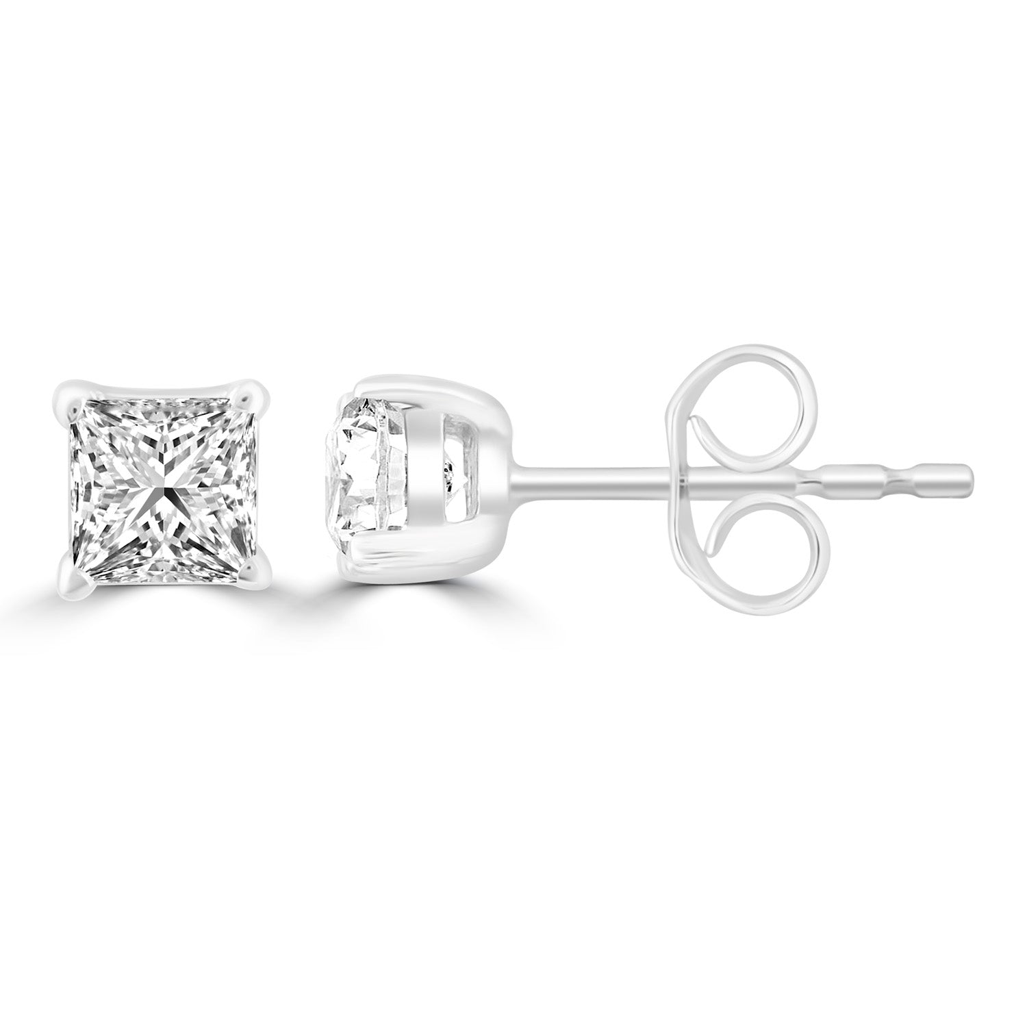 Diamond Stud Earrings with 0.50ct Diamonds in 9K White Gold