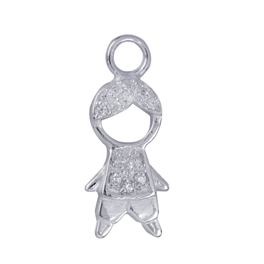 Interchangeable White Cz Boy Drop Charm