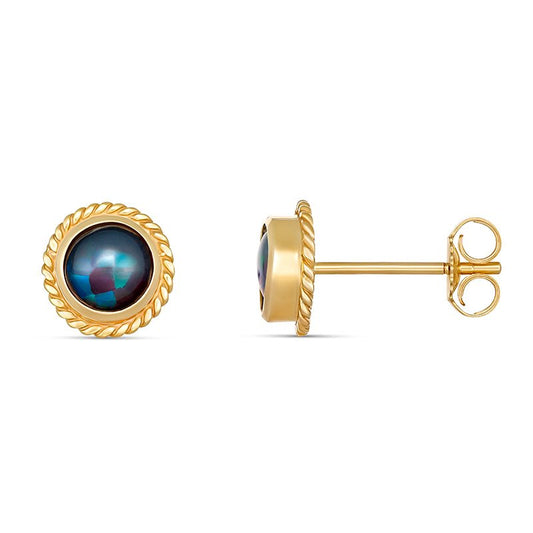 Charlotte Round 5mm Triplet Opal Earrings