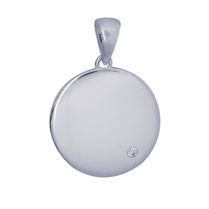 18mm Round Engravable with Cz Charm
