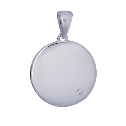 18mm Round Engravable with Cz Charm