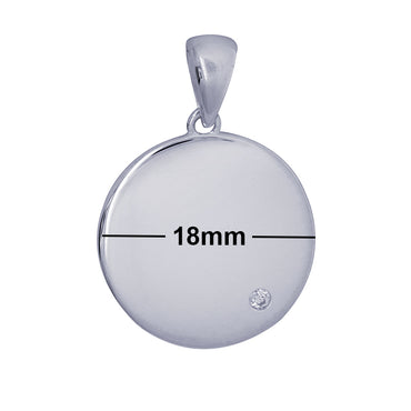 18mm Round Engravable with Cz Charm