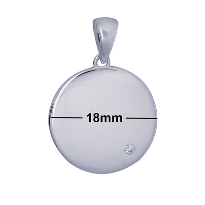 18mm Round Engravable with Cz Charm