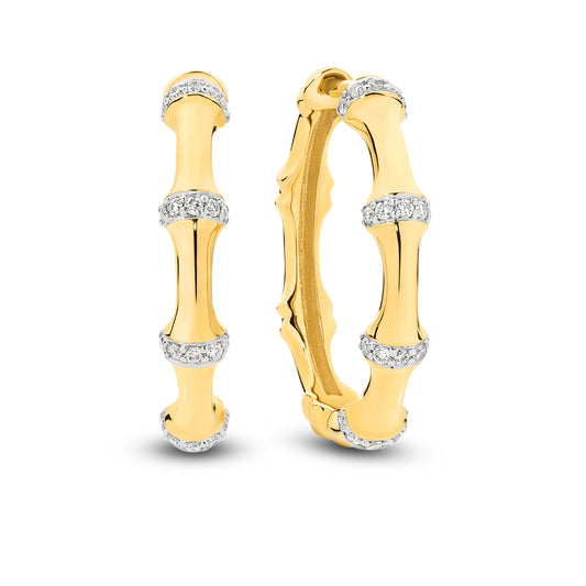 Hoop Earrings 9KT 3.7g/18KT 5.11g 0.2ct GH/SI